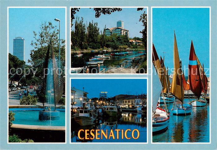 Cesenatico IT Fontaene Bootshafen Segelboote