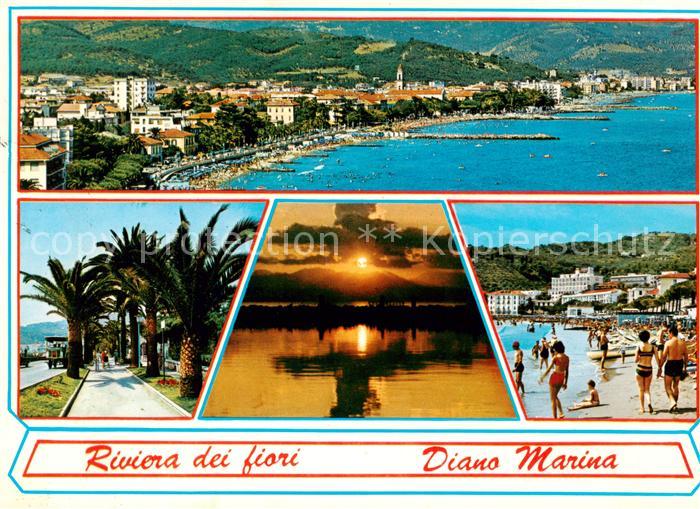 Diano Marina IT Fliegeraufnahme Promenade Strand Stimmungsbild