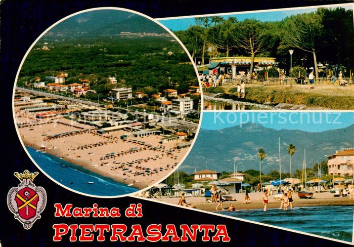 Marina di Pietrasanta IT Fliegeraufnahme Strandpartien