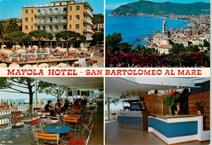 San Bartolomeo al Mare Liguria IT Mayola Hotel Terrasse Rezeption Panorama