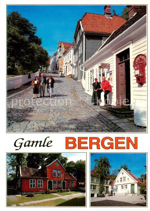 Bergen  Norge Friluftsmuseum Elsero smaling av gamle Bergenshus i Sandviken gjen