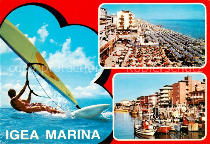 Igea Marina Bellaria Rimini IT Surfen Strand Bootshafen