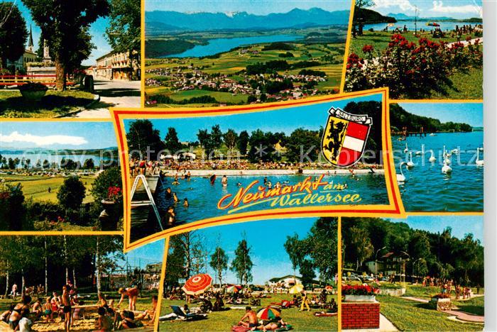 Neumarkt Wallersee Marktplatz Wallersee mit Staufen Badestrand