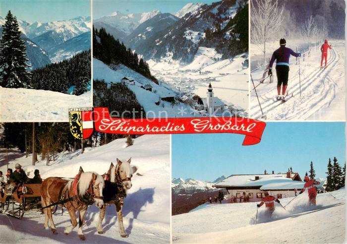 Grossarl AT Winterpanorama Langlauf Pferdeschlitten Restaurant