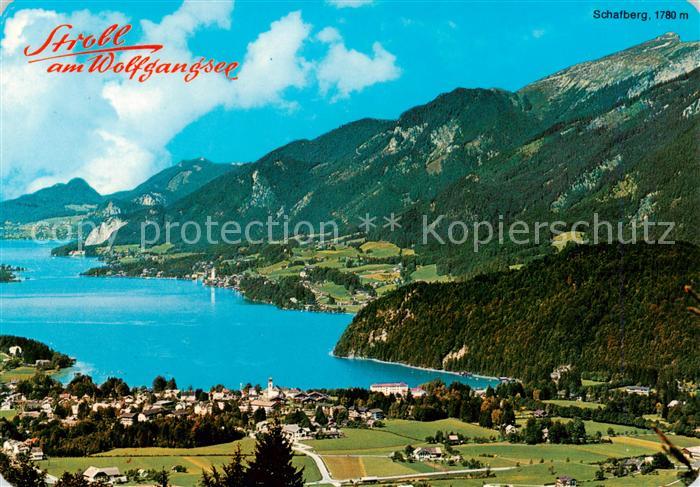 Strobl Wolfgangsee AT Fliegeraufnahme mit Schafberg