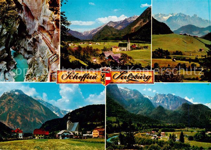 Scheffau Tennengebirge Salzburg AT Felsdurchbruch Lammer Panorama Dachstein Hoh