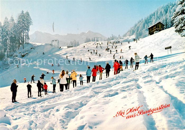 Badgastein AT Schihaserl und uebungswiese an der Stubnerkogeltalstation