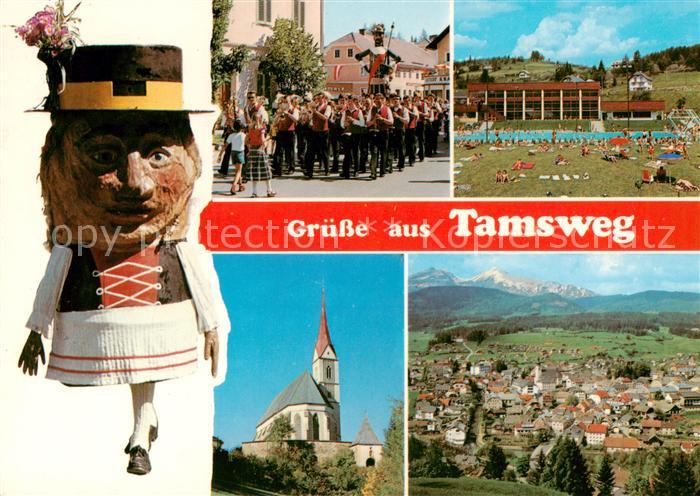 Tamsweg Lungau AT Samson Umzuege Freibad Kirche Panorama