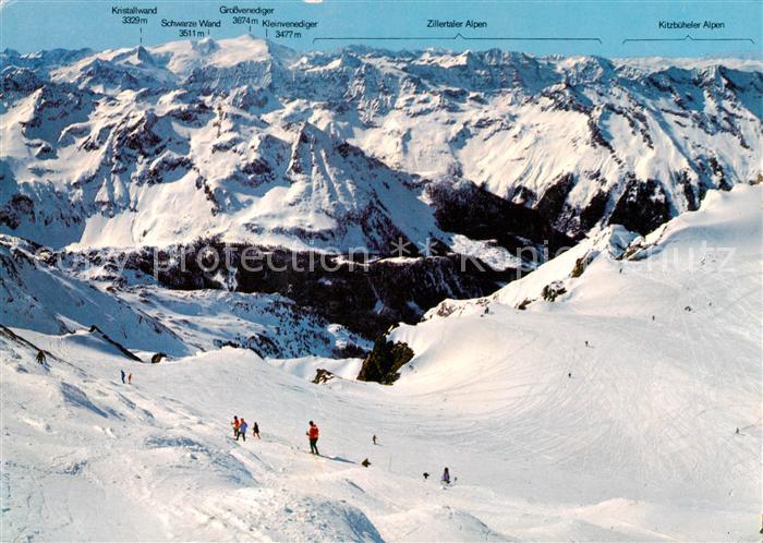 Kaprun AT Blick von der Bergstation auf Hohe Tauern mit Venedigergruppe
