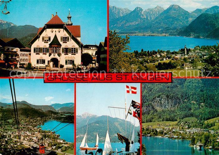 St Gilgen Salzkammergut Rathaus und Mozartplatz Rettenkogel Sparber Bleckwand Zw