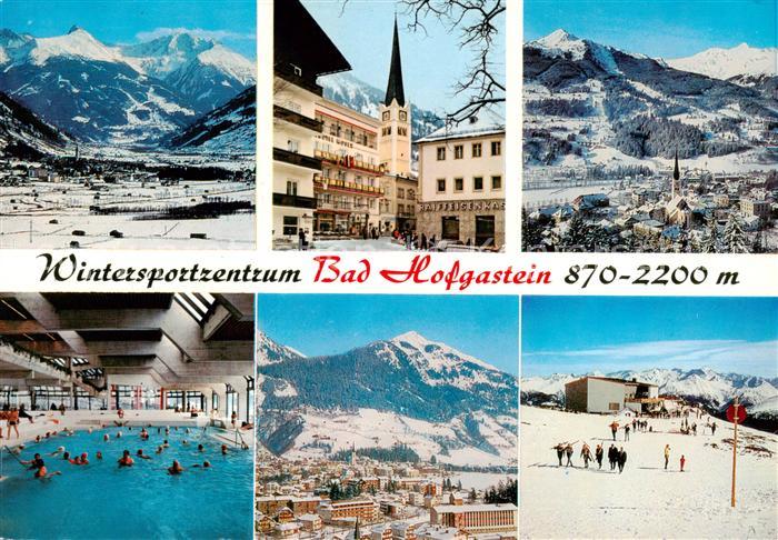 Bad Hofgastein AT Panorama Kirche Hallenbad Ortsansicht Skipiste