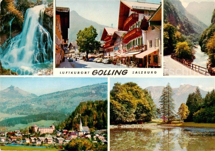 Golling  Salzach AT Waserfall Strassenbild Pass Lueg Panorama Schmittenstein Ege