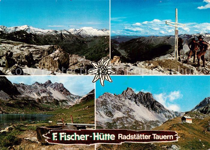 Franz-Fischerhuette 2001m Radstaedter-Tauern Radstadt AT Panorama Gipfelkreuz