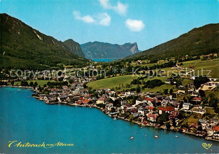 Unterach Attersee AT mit Mondsee und Drachenwand