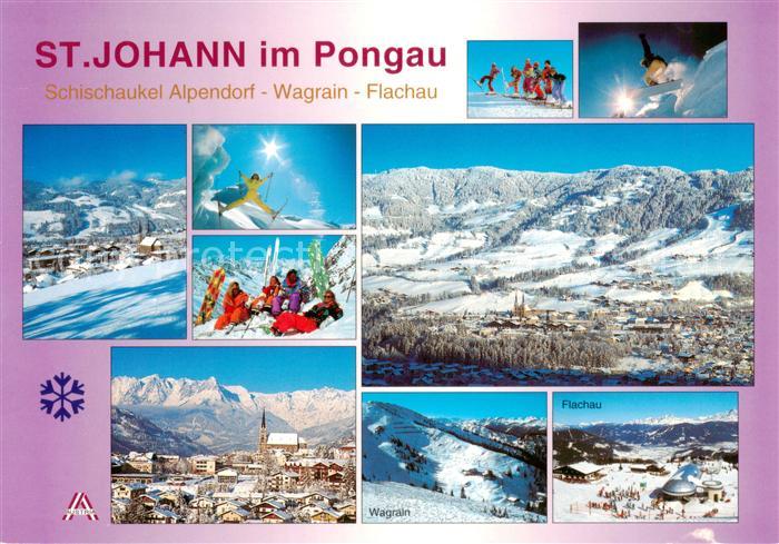 St Johann Pongau mit Skischaukel St Johann Wagrain Flachau und Skischaukel Flach