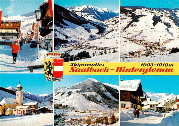 Saalbach -Hinterglemm AT Ortspartien Kirche Panorama