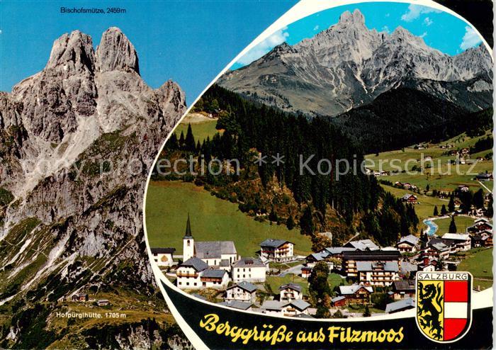 Filzmoos AT Panorama mit Bischofsmuetze und Hofpuerglhuette