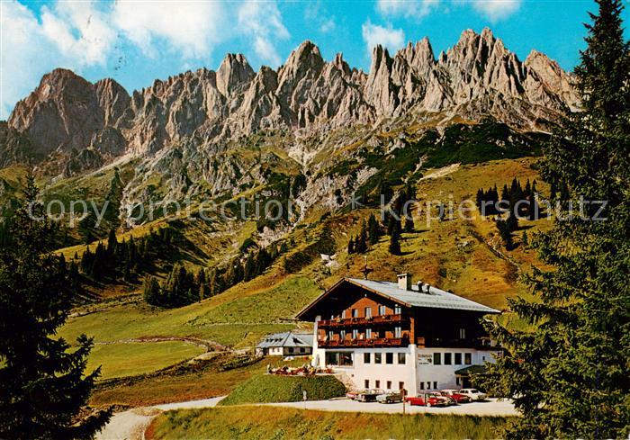 Muehlbach Hochkoenig AT Arthurhaus Berggasthaus mit Manndlwand
