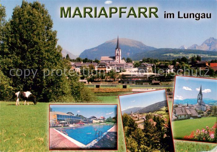 Mariapfarr AT Panorama Schwimmbad Kirche