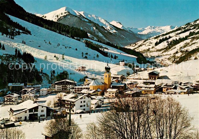 Saalbach -Hinterglemm AT mit Talschluss Zwoelferkogel und Gamshag