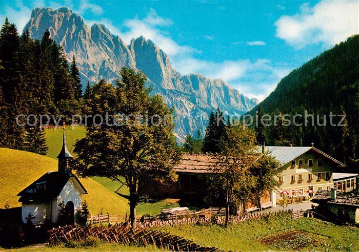 Weissbach Lofer Alpengasthaus Hirschbuehel Mooswacht mit Muehlsturzhorn