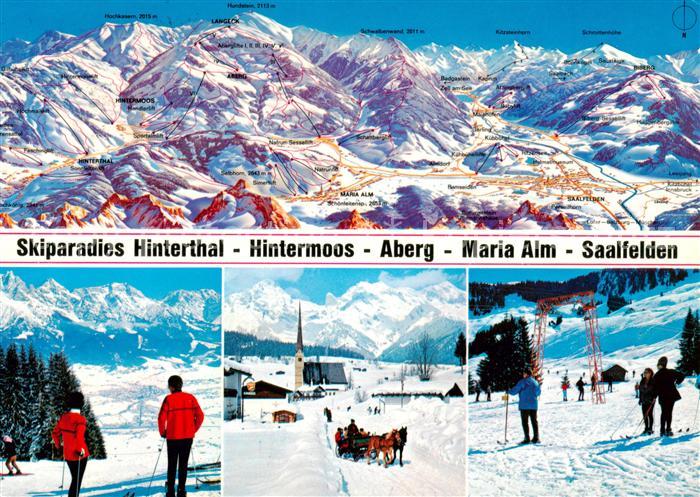 Hinterthal AT mit Hintermoos Aberg Maria Alm und Saalfelden Teilansichten