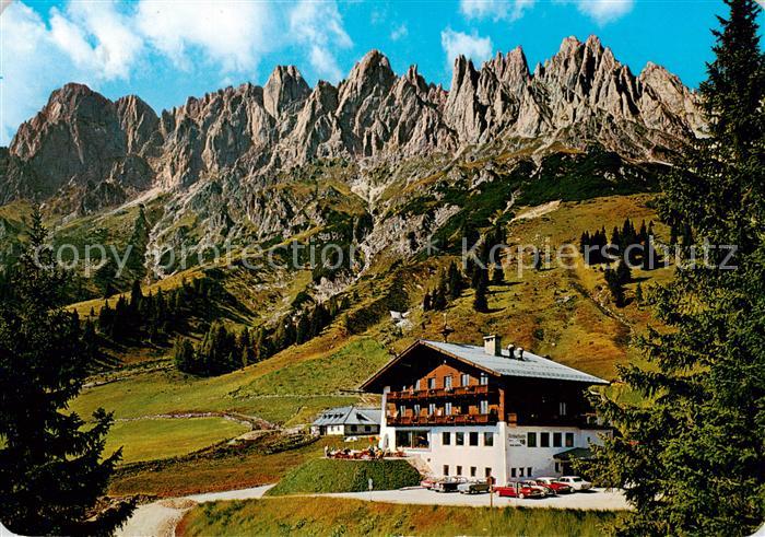 Muehlbach Hochkoenig AT Arthurhaus Berggaststaette mit Manndlwand