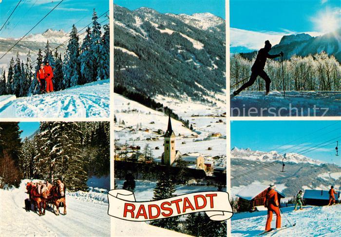 Radstadt AT Skilifte Pferdeschlitten Langlauf Kirche Schlepplift