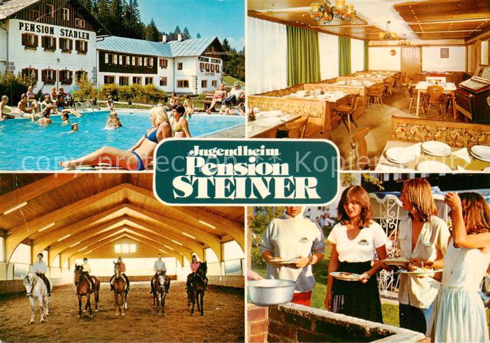 Niedernfritz Salzburg AT Jugendheim Pension Steiner Schwimmbad Gastraum Reithall