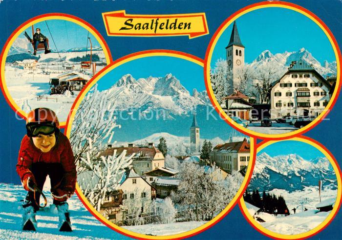 Saalfelden Steinernes Meer AT Sessellift Ortsansicht Kirche Panorama
