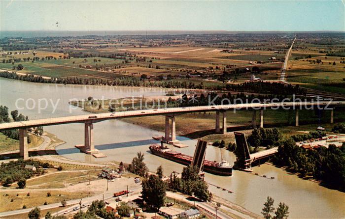 St Catharines Ontario Canada Aerial view of Garden City Parkway Bridge Steamship