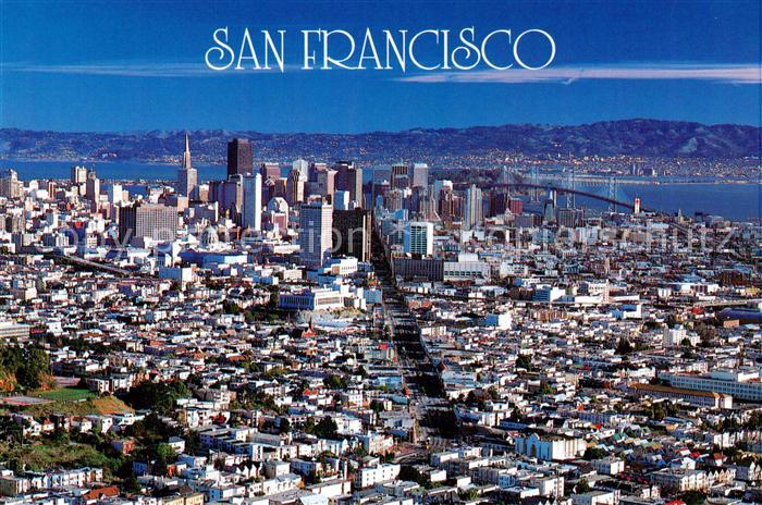 San Francisco California USA View of the city from Twin Peaks on a crystal clear