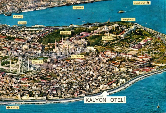 Istanbul Constantinopel TK Blue Mosque St. Sophia and Topkapi aerial view