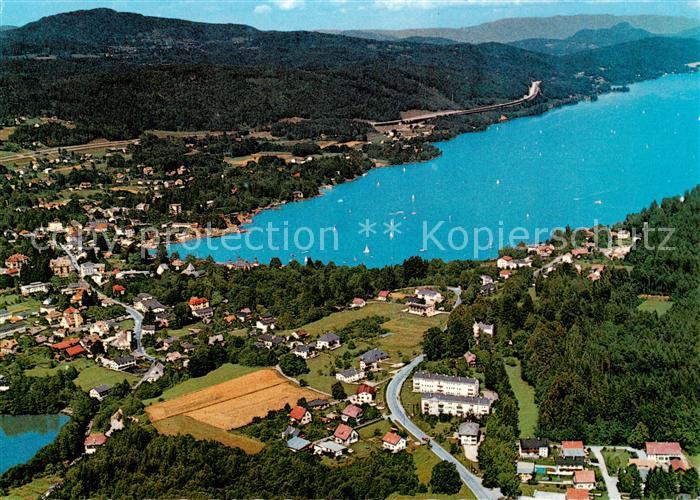 Velden  Woerthersee AT Fliegeraufnahme mit Baeckerteich