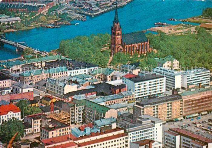 Pori Suomi Fliegeraufnahme mit Kirche