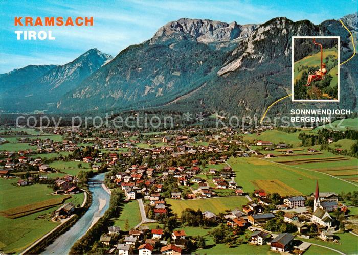 Kramsach Fliegeraufnahme mit Sonnwendjoch Bergbahn