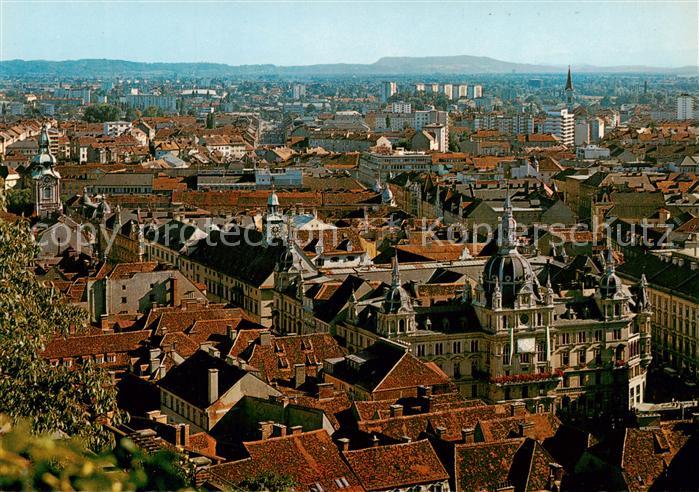Graz  Steiermark AT Blick vom Schlossberg mit Rathaus