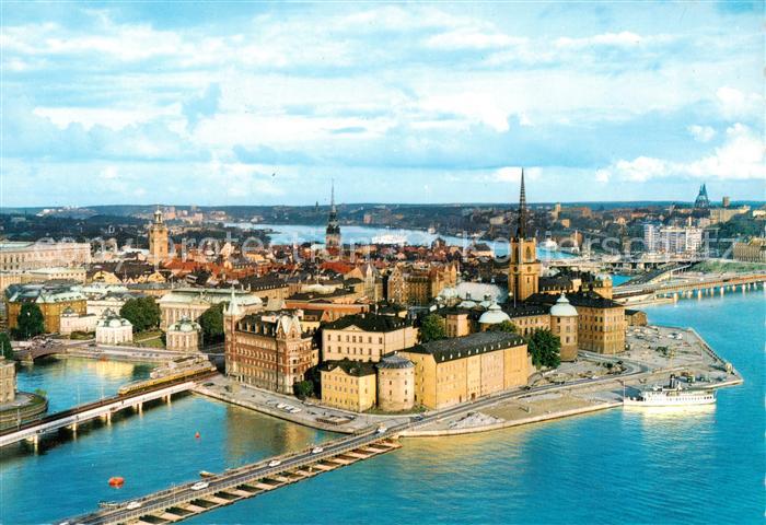 Stockholm Riddarholmen och Gamlo Sta'n frán Stadshusets torn