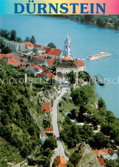Duernstein Wachau AT Ansicht mit Pfarrkirche Maria Himmelfahrt