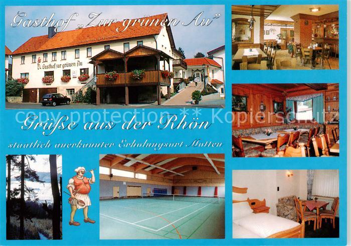 Motten Bayern Gasthof Zur gruenen Au Gastraum Fremdenzimmer Tennishalle