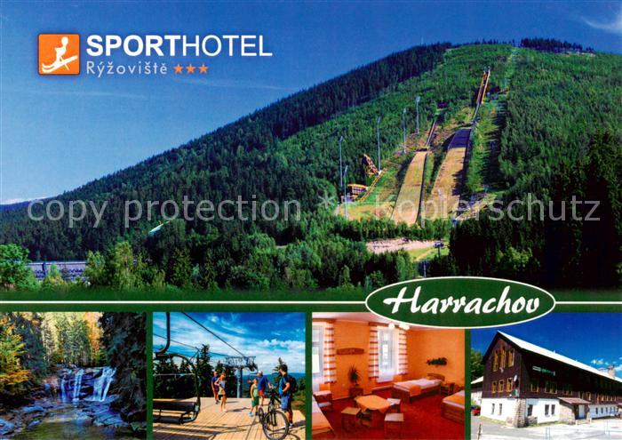 Harrachov Harrachsdorf CZ Sporthotel Ryzoviste Bergbahn Wasserfall Skisprungscha