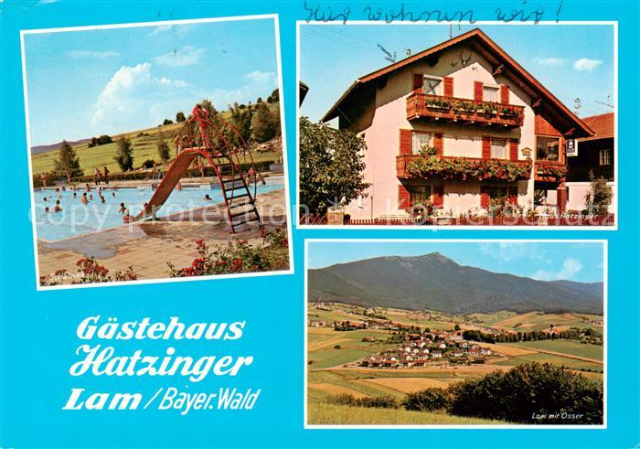 Lam Oberpfalz Freibad Gaestehaus Hatzinger Panorama Blick gegen Osser