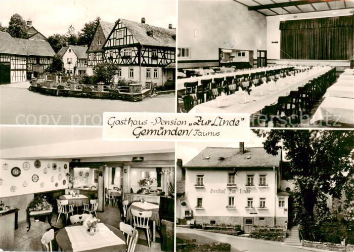Gemuenden Taunus Gasthaus Pension Zur Linde Restaurant Festsaal Fachwerkhaus