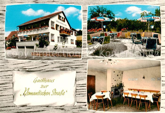 Klingen Bieberehren Gasthaus zur Romantischen Strasse Gastraum Terrasse