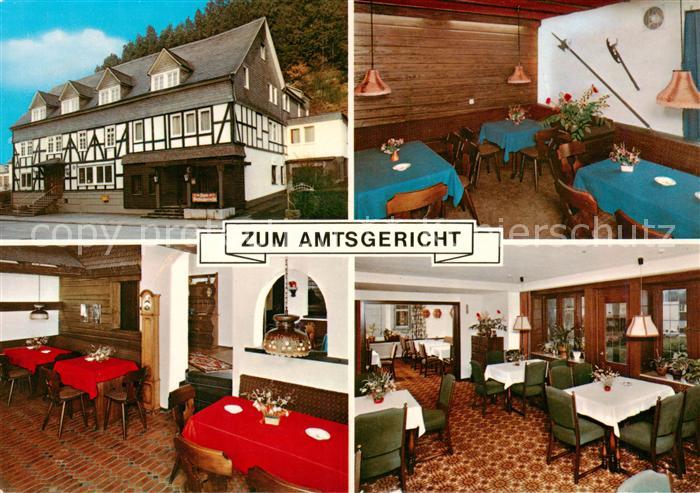 Kirchhundem Hotel Pension zum Amtsgericht Gastraeume Fachwerkhaus
