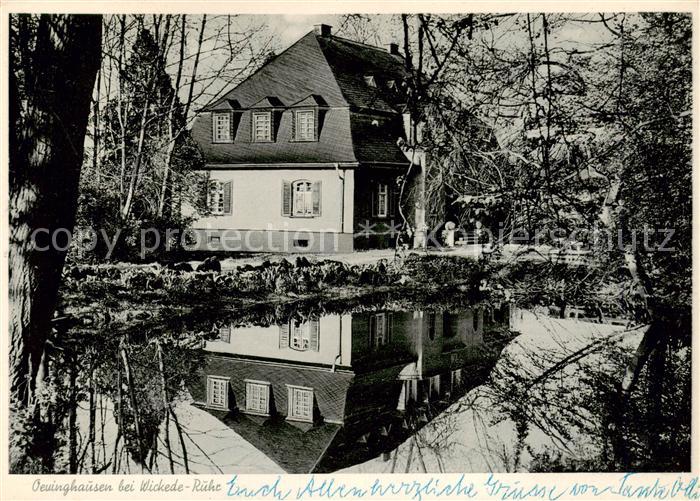 Oeuinghausen Haus im Wald am Teich Wasserspiegelung