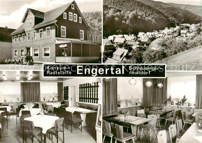 Schleusingerneundorf Konsum-Raststaette Engertal Gastraum Ortsansicht