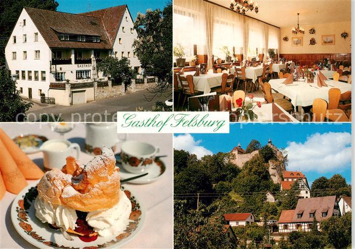 Hohenstein Hersbruck Gasthof Pension Felsburg Gastraum Windbeutel Blick zum Schl