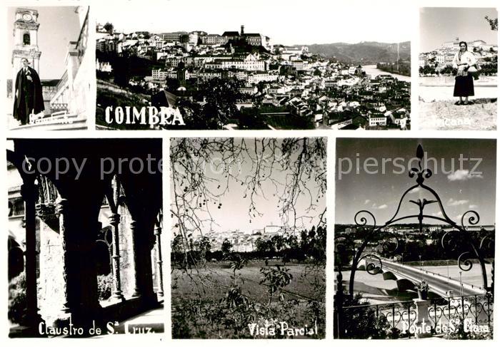 Coimbra PT Stadtpanorama Moench Trachten Kloster Bruecke