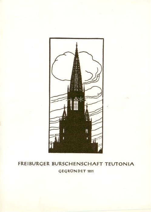 Freiburg Breisgau Freiburger Burschenschaft Teutonia Muenster Kuenstlerkarte